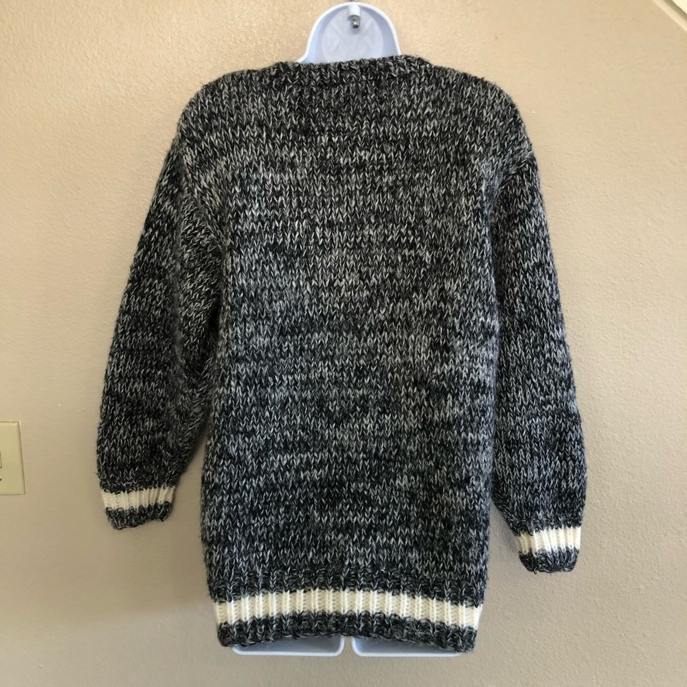 Vtg COLLAGE By Hand Chunky Knit Black/White Scotty Dogs Crew Neck Sweater Size L - Picture 3 of 9